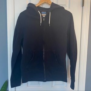J.Crew Vintage Fleece Navy Zip Hoodie Sweatshirt